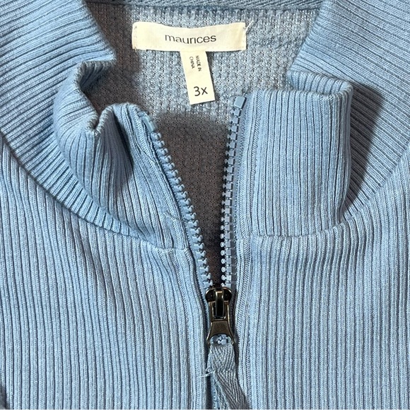 Maurices Teddy Sherpa 1/4 Zip Blue Sweatshirt Womens Plus 3X  Super Soft - Picture 4 of 7